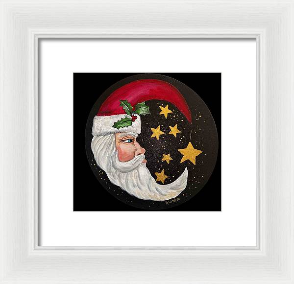 Santa Gold Stars II - Framed Print