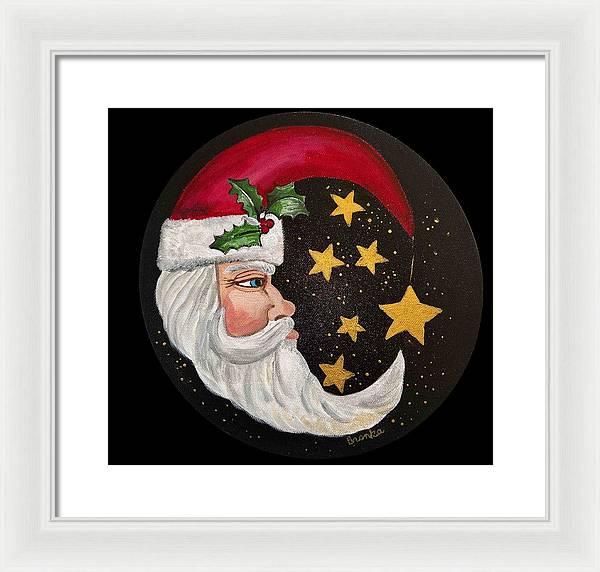 Santa Gold Stars II - Framed Print