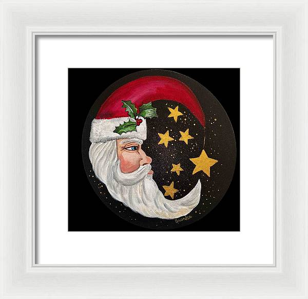 Santa Gold Stars II - Framed Print