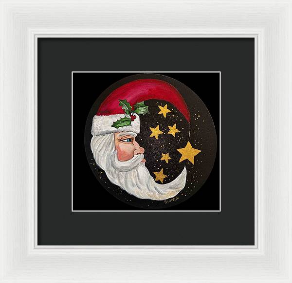 Santa Gold Stars II - Framed Print