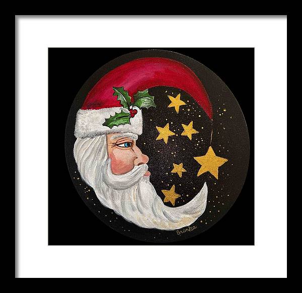 Santa Gold Stars II - Framed Print