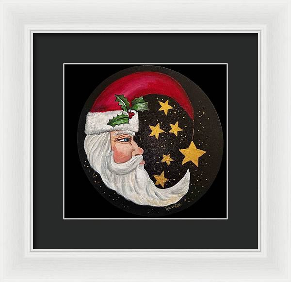 Santa Gold Stars II - Framed Print