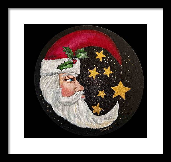 Santa Gold Stars II - Framed Print