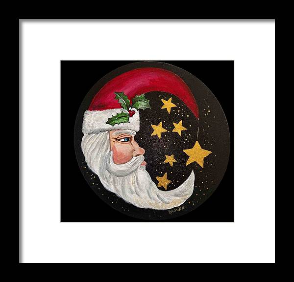Santa Gold Stars II - Framed Print