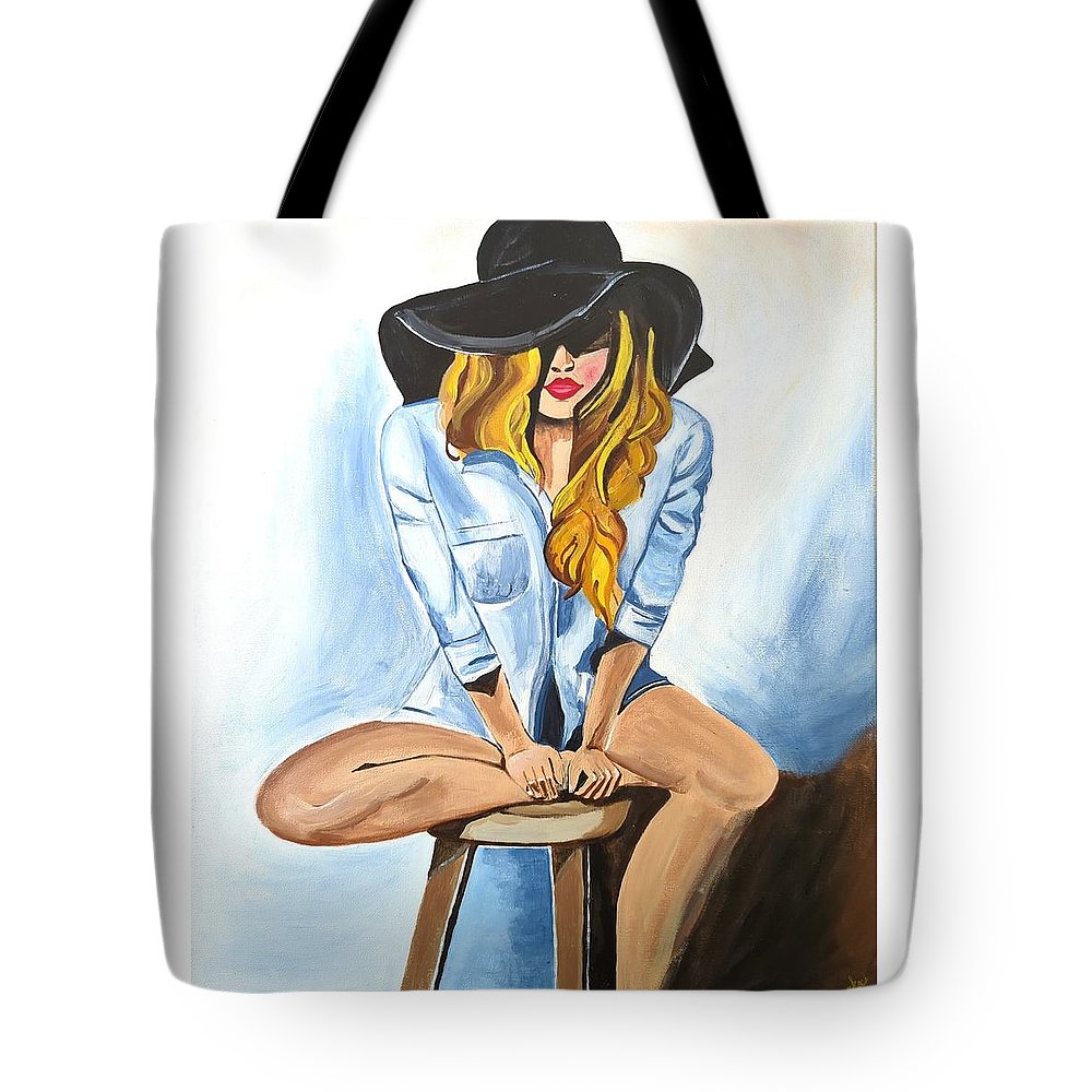 Sitting Jean Girl - Tote Bag