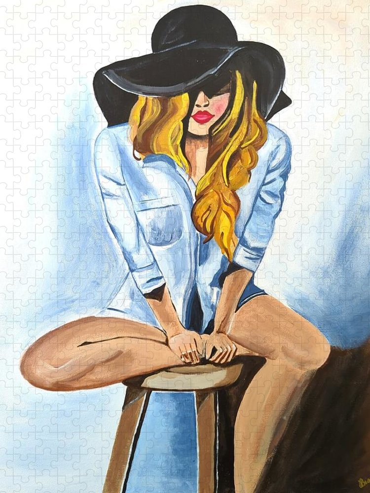 Sitting Jean Girl - Puzzle