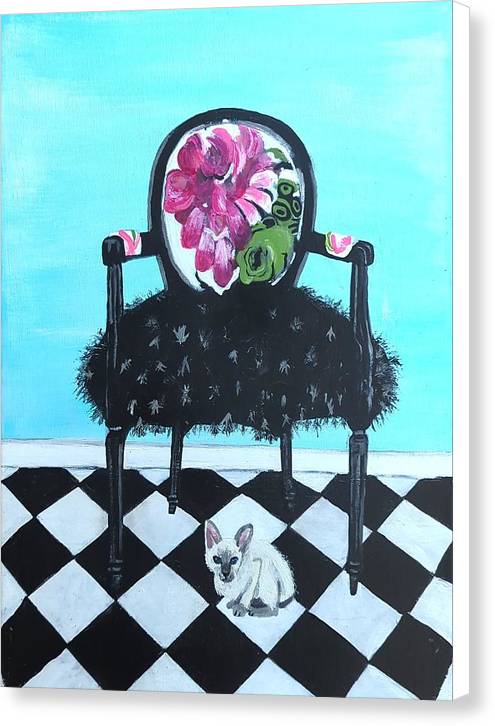 Empty Chair Siamese Kitten - Canvas Print
