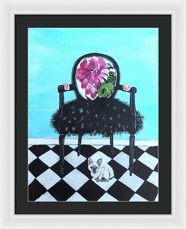 Empty Chair Siamese Kitten - Framed Print