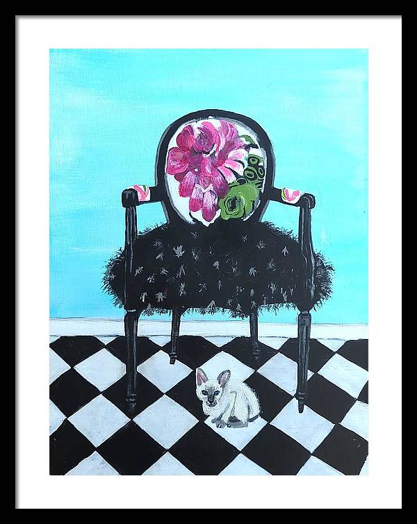 Empty Chair Siamese Kitten - Framed Print