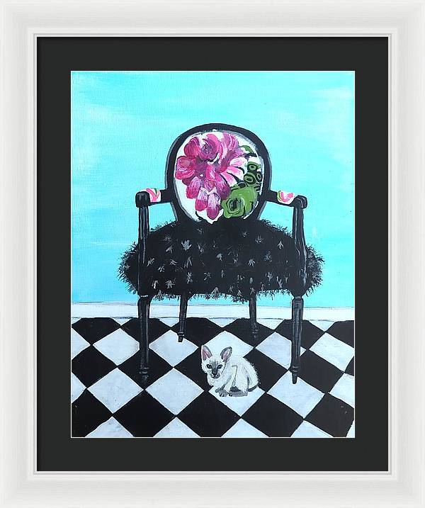 Empty Chair Siamese Kitten - Framed Print