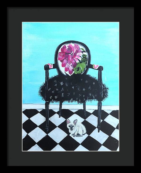Empty Chair Siamese Kitten - Framed Print