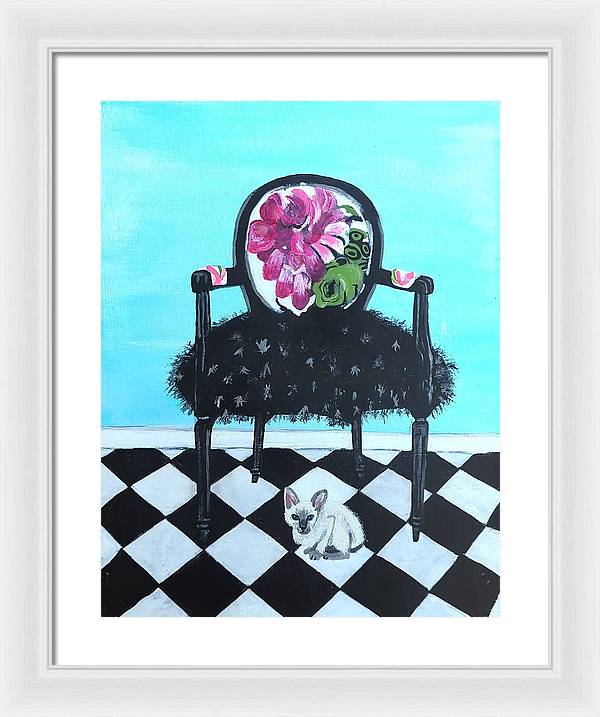 Empty Chair Siamese Kitten - Framed Print
