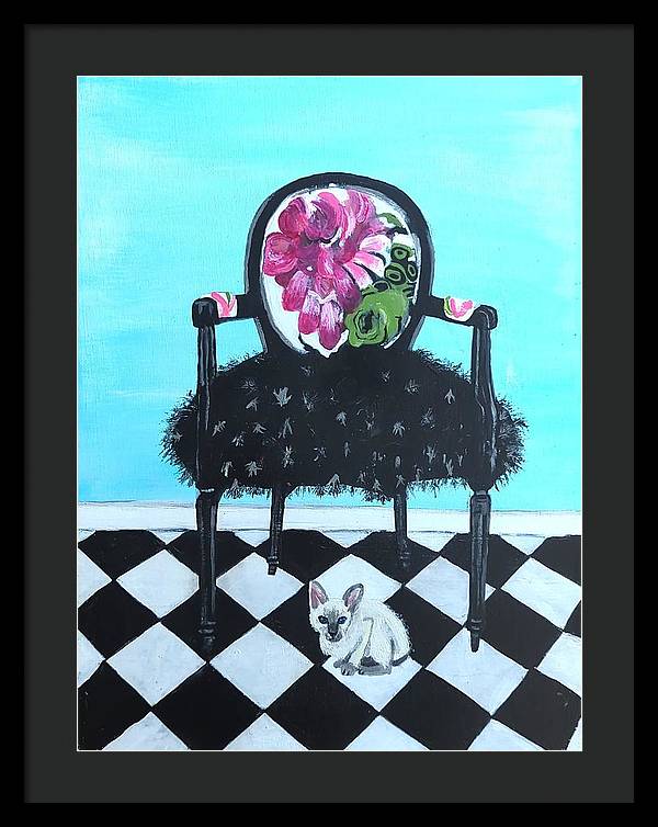 Empty Chair Siamese Kitten - Framed Print