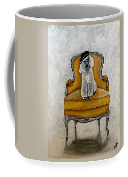White French Poodle on Chair - Mug