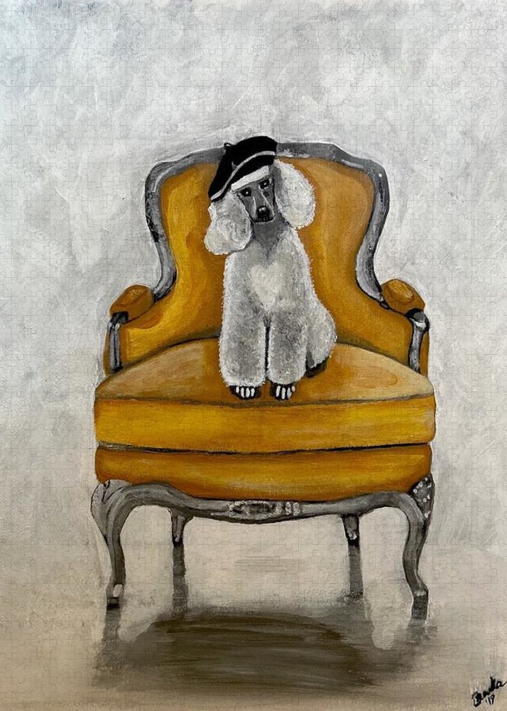 White French Poodle on Chair - Puzzle