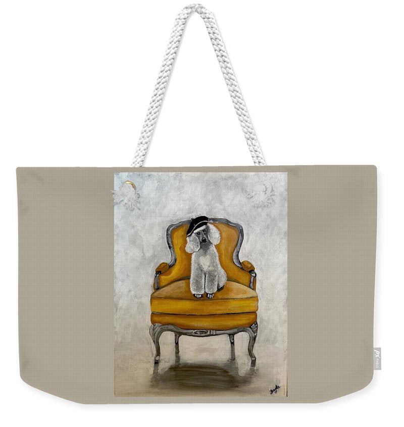 White French Poodle on Chair - Weekender Tote Bag