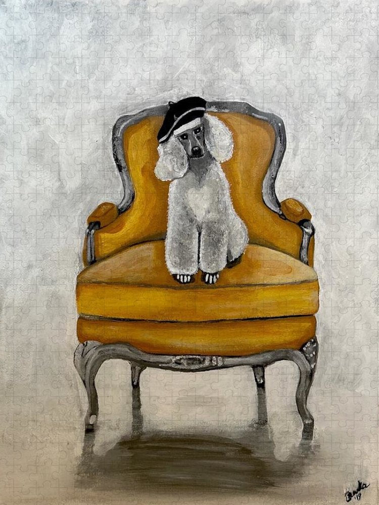 White French Poodle on Chair - Puzzle
