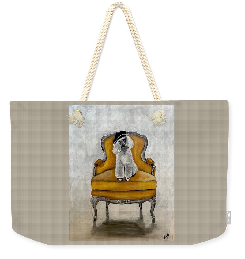 White French Poodle on Chair - Weekender Tote Bag