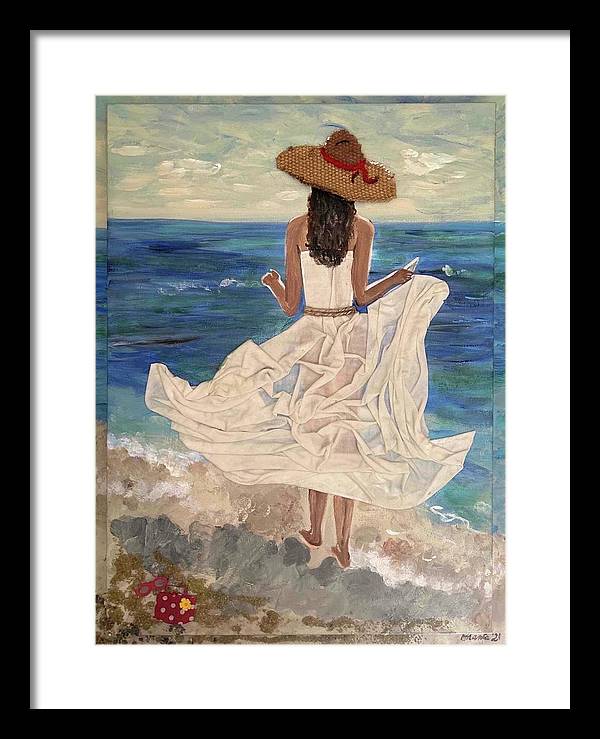 Women on Beach - Multimedia - Framed Print
