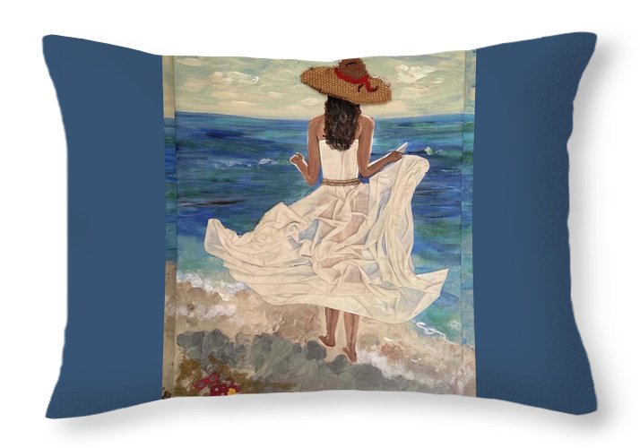 Women on Beach - Multimedia - Throw Pillow