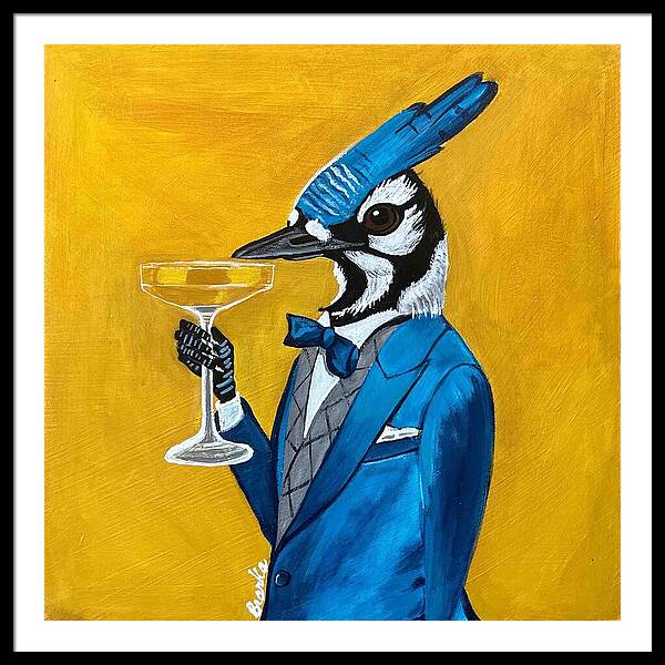 Bar Art Blue Jay - Framed Print