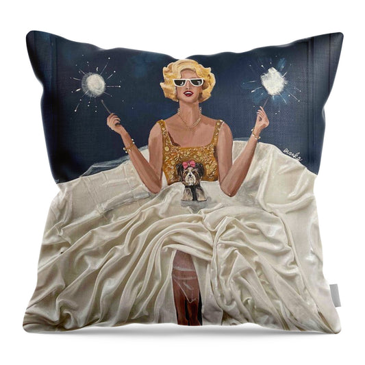 Brooke's Night of Sparklers - Throw Pillow