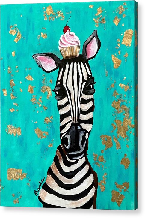 Cafe Art Cupcake Zebra - Acrylic Print