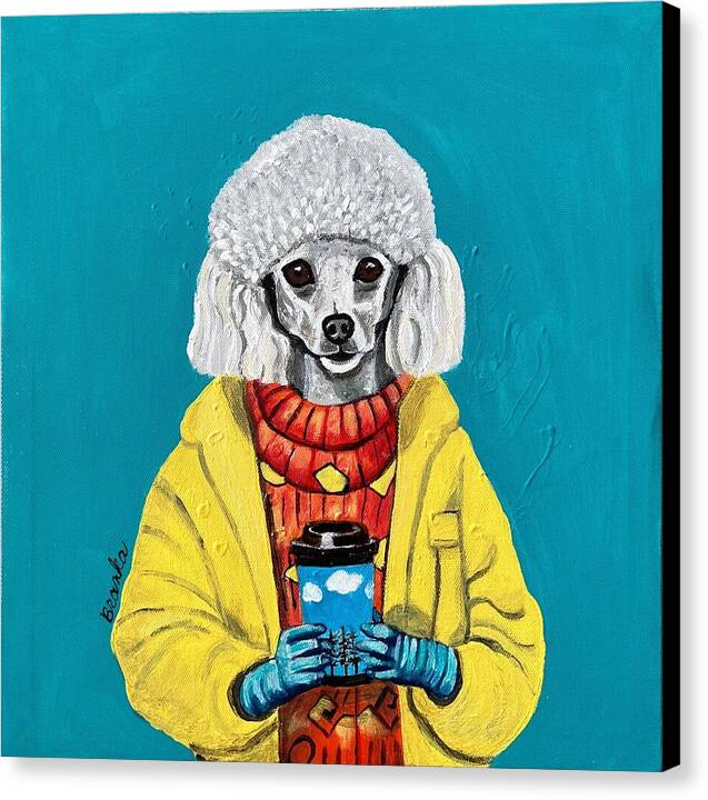 Coffee Shop Art French Poodle - Canvas Print