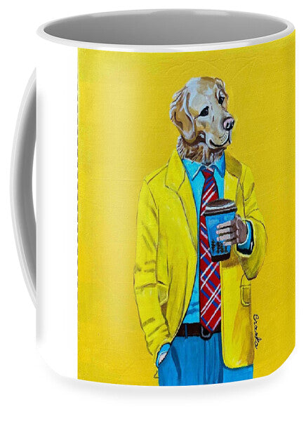 Coffee Shop Art Golden Retreiver - Mug