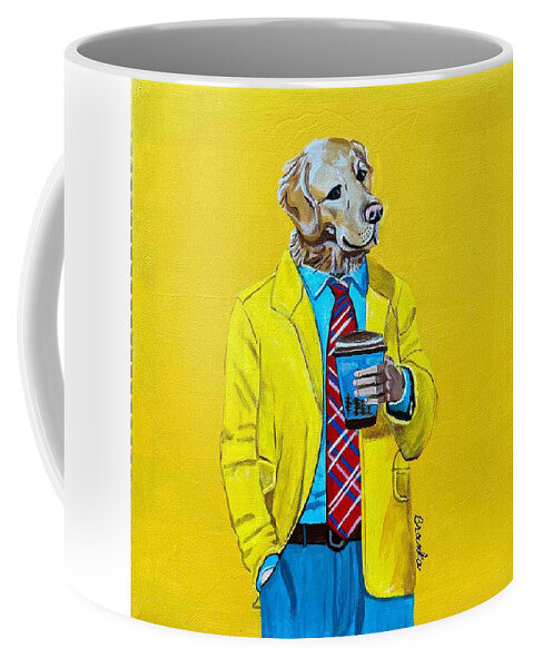 Coffee Shop Art Golden Retreiver - Mug