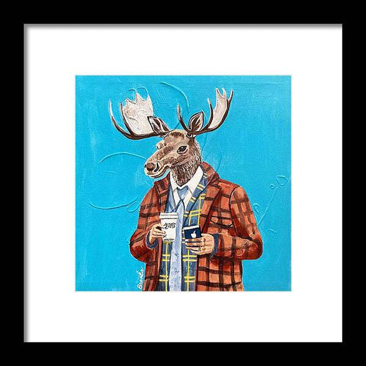 Coffee Shop Art Moosely - Framed Print
