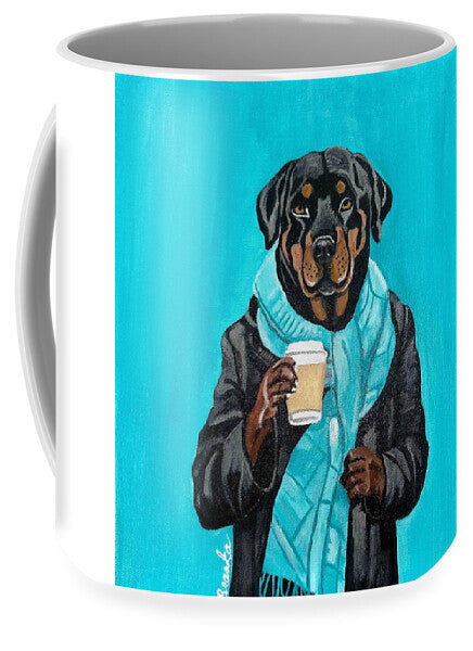 Coffee Shop Art Rottie - Mug