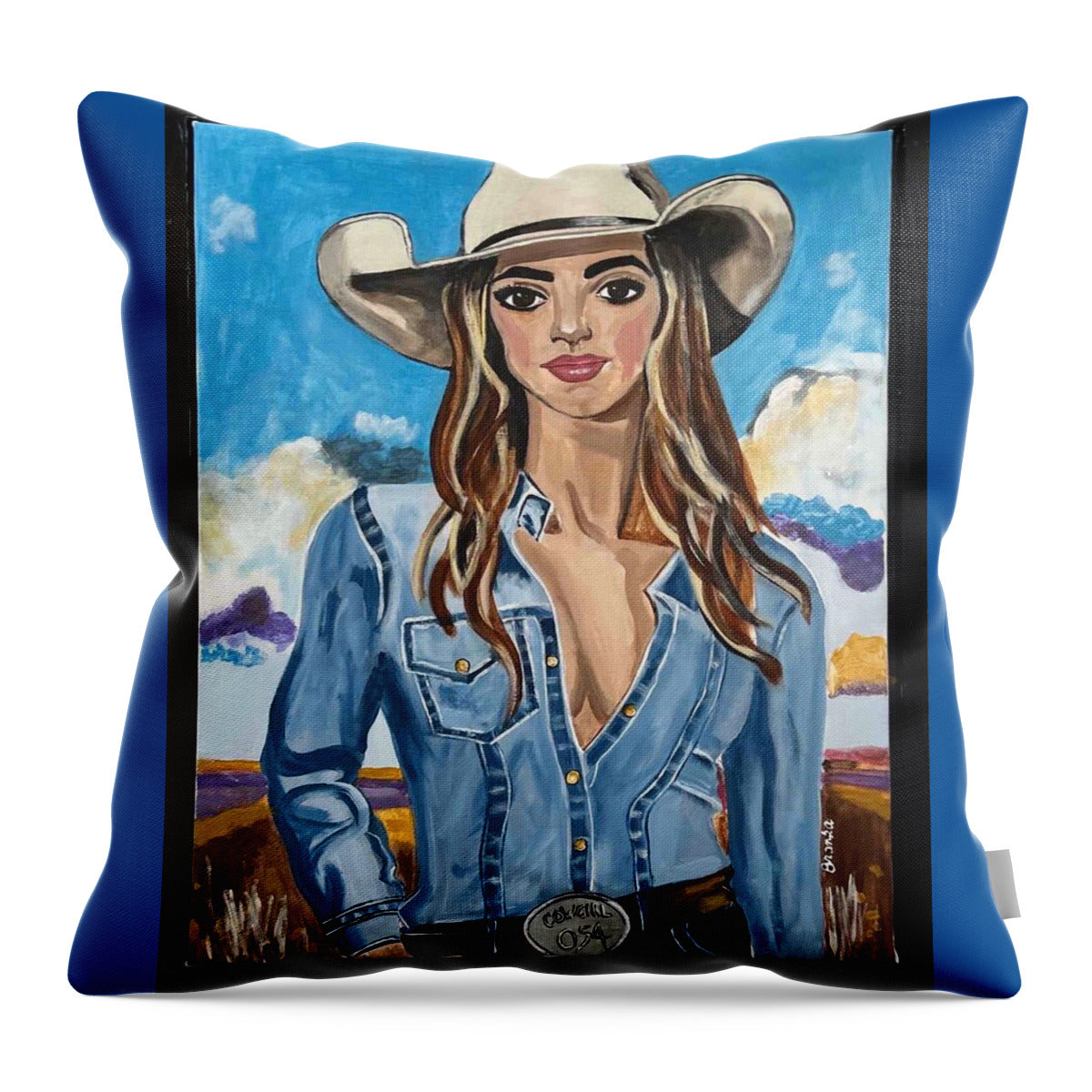 Cowgirl Marley - Throw Pillow