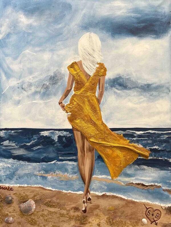 Sandy on the Beach - Art Print