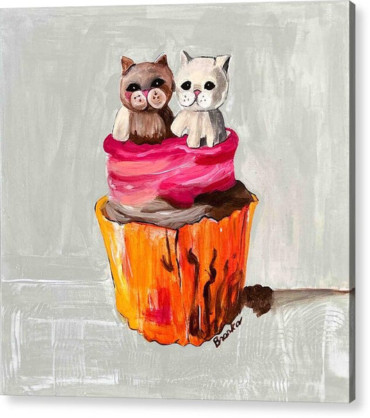 Sweet Cakes Kittens Cupcake - Acrylic Print