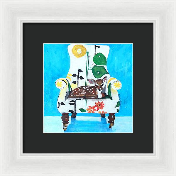 Baby dear on-a chair - Framed Print