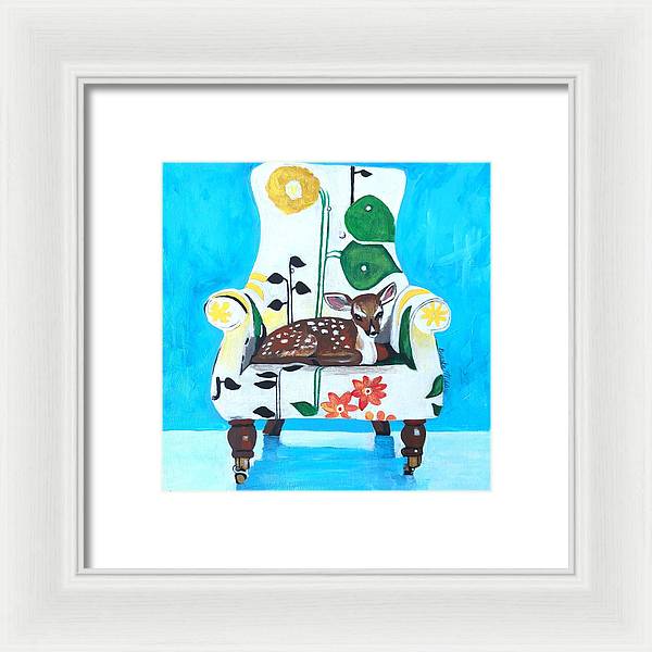 Baby dear on-a chair - Framed Print