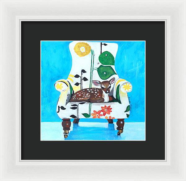 Baby dear on-a chair - Framed Print