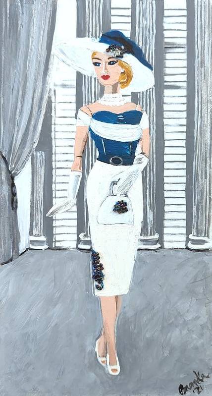 Barbie in White and Blue - Art Print