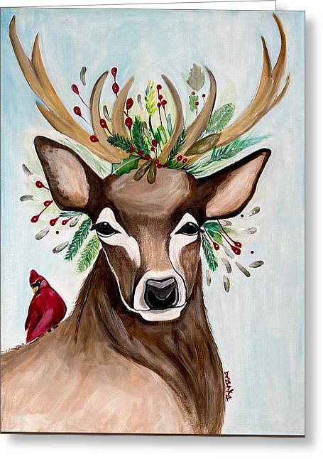Christmas Buck/Cardinal - Greeting Card