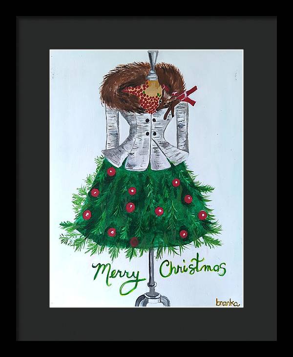 Christmas Tree Nature Dress - Framed Print