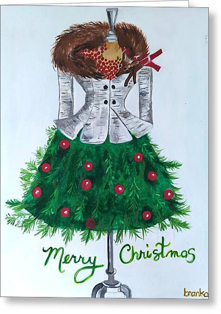 Christmas Tree Nature Dress - Greeting Card