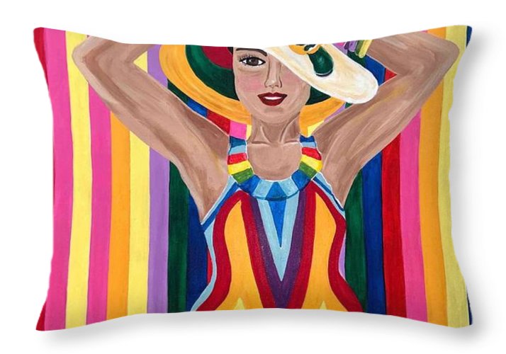 Colourful Clarista - Throw Pillow