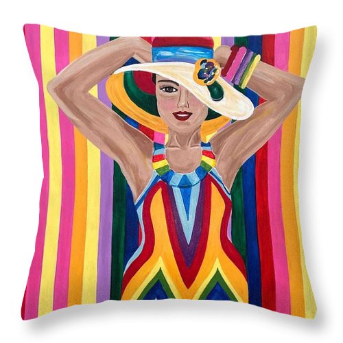 Colourful Clarista - Throw Pillow
