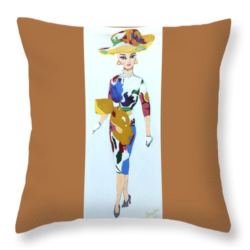 Colourful Dress Barbie - Throw Pillow