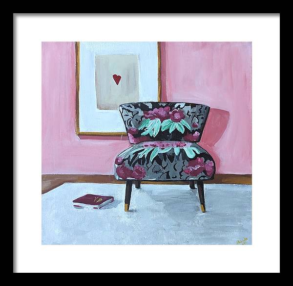 Empty cranberry chair - Framed Print
