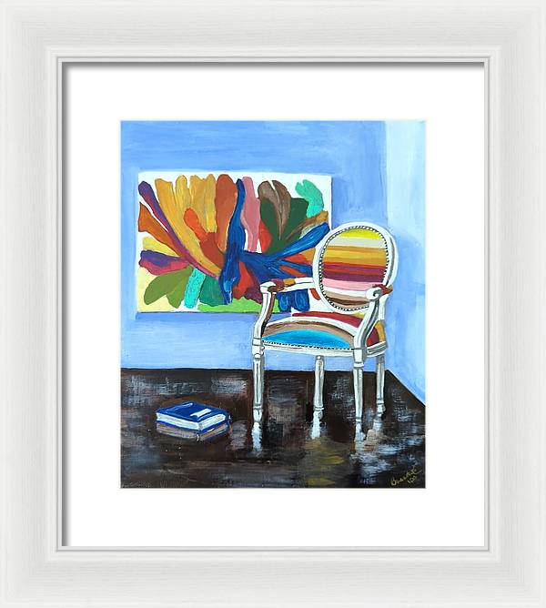 Empty Rainbow chair - Framed Print