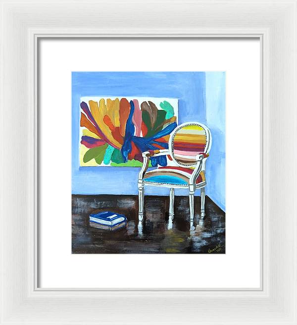 Empty Rainbow chair - Framed Print