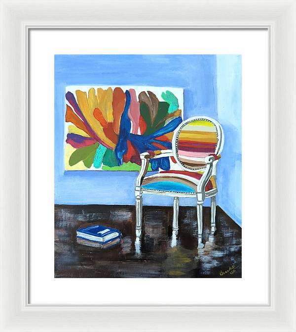 Empty Rainbow chair - Framed Print