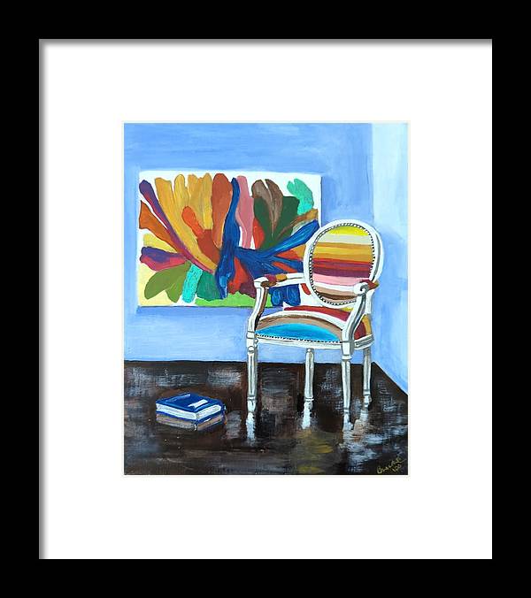 Empty Rainbow chair - Framed Print